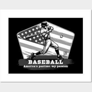 USA - American BASEBALL - Baseball: America's pastime, my passion - bw Posters and Art